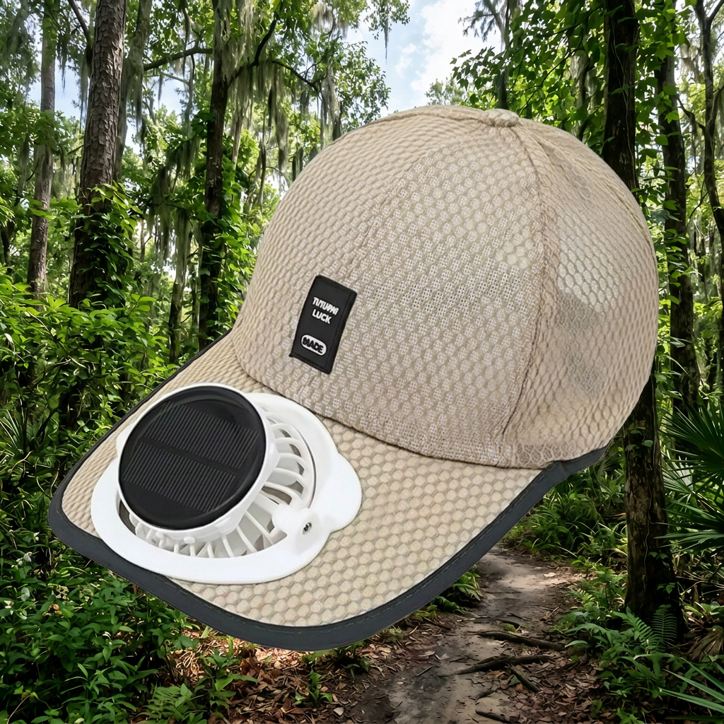 Hat with Solar Powered Fan